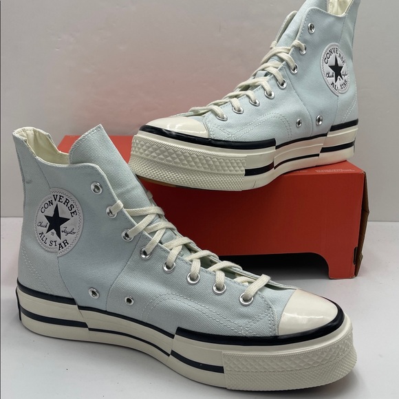 Converse Men’s A03537C CHUCK 70 PLUS HI
AQUA MIST/EGRET/WHITE
High-Top Sneakers - Picture 15 of 16